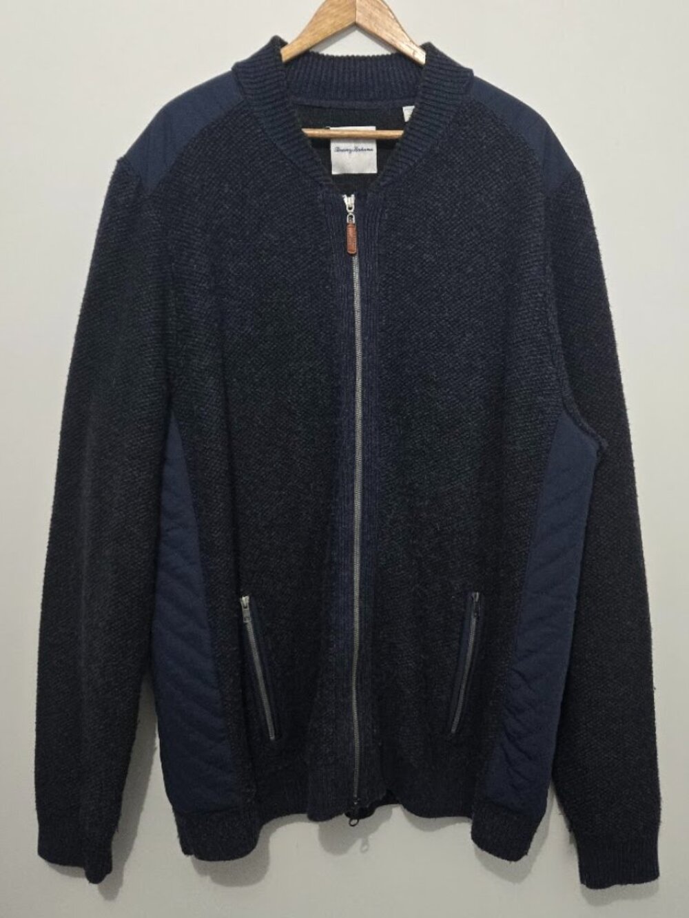 Tommy Bahama Mens Cashmere Blend Full Zip Sweater Size 2XLT Knit Quiet Luxury